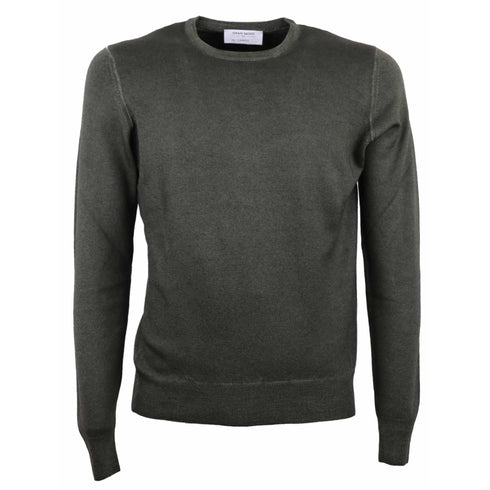 Maglia Uomo in tinta unita a girocollo Verde GRAN SASSO- Francavilla Moda